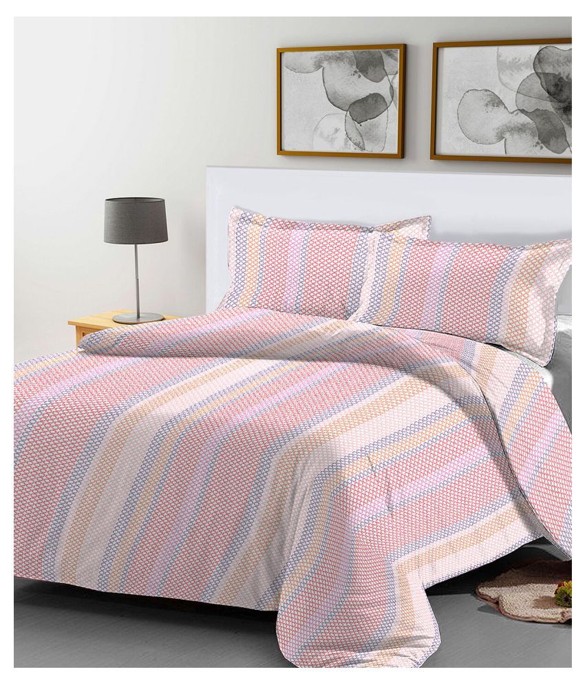 Pizuna Linens Cotton Double Bedsheet with 2 Pillow Covers Buy Pizuna