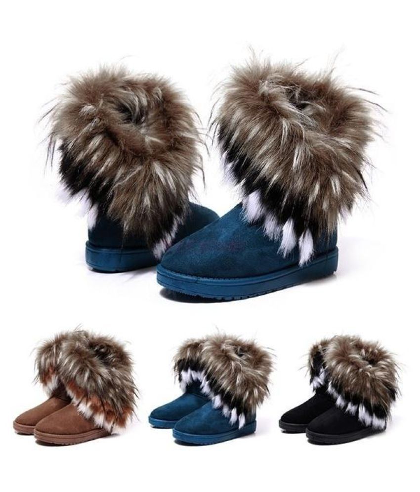 fur tassel boots