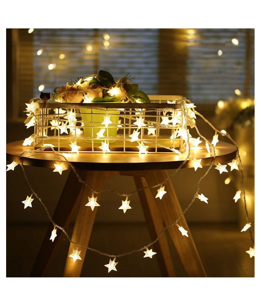     			YUTIRITI Mini Star Shaped LED String Lights for Bedroom Garden Wedding Party Diwali Dussehra Christmas Decoration (Warm)