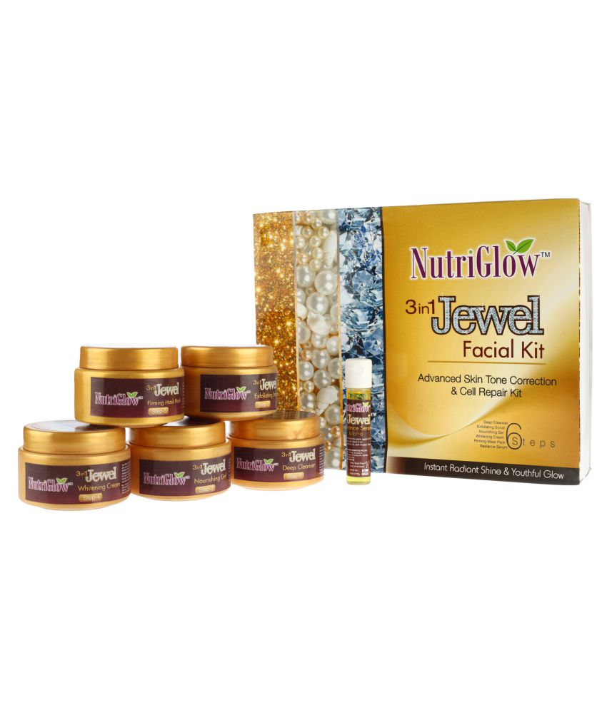 Nutriglow 3 in 1 Jewel Facial Kit Jewel facial & Bleach CC Cream g Pack