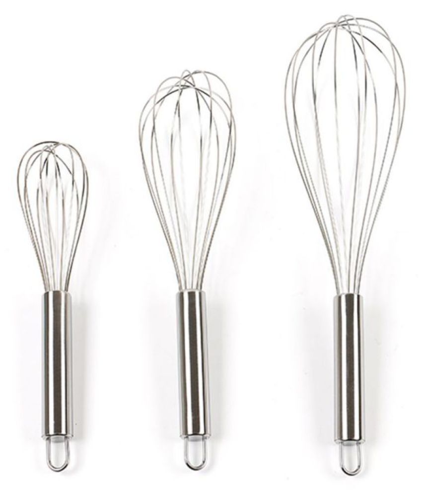 3 Size Hand Egg Beaters Stainless Steel Egg Beater Hand Whisk Mixer ...