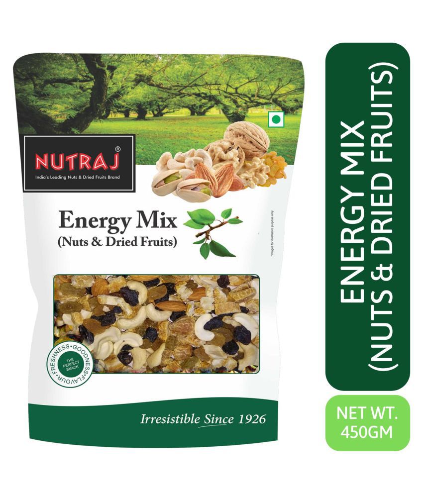 Nutraj Energy Mix 450g (Mixed Dry Fruits - Almonds, Raisins Round, Black Raisins, Cashew Nuts & Dry Dates)
