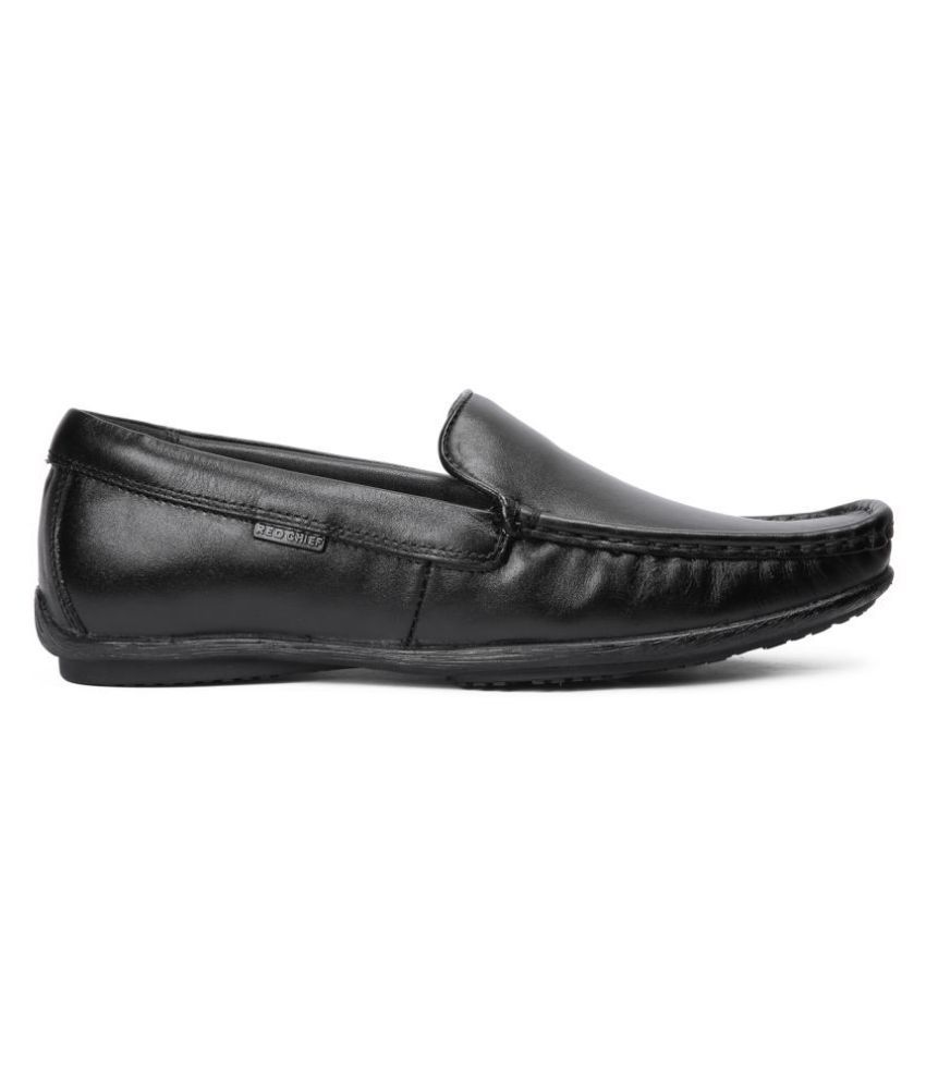 black and red loafers