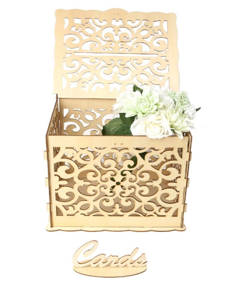 DIY Wedding Gift Card Box Wooden Money Box with Lock ...