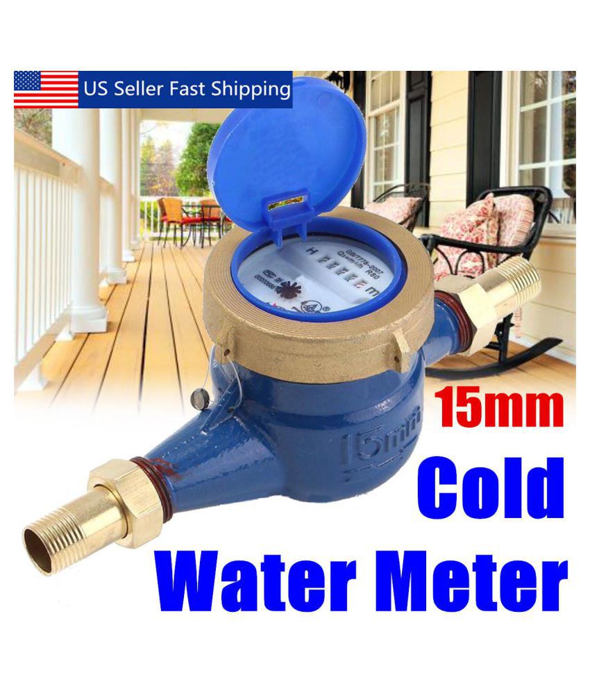 15mm Single Flow Dry Cold Water Meter Measuring Water Table Counter Garden USA 