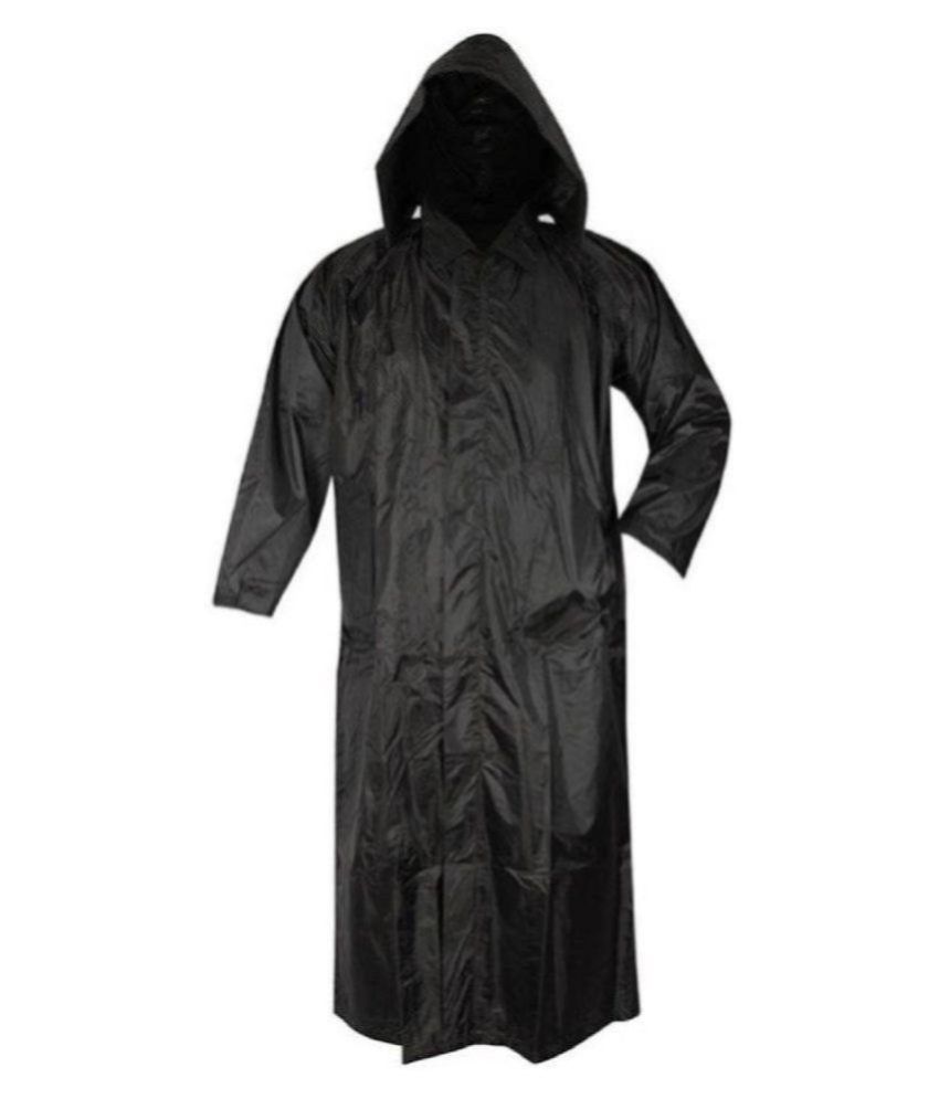 fustian trends Polyester Long Raincoat - Black - Buy fustian trends ...