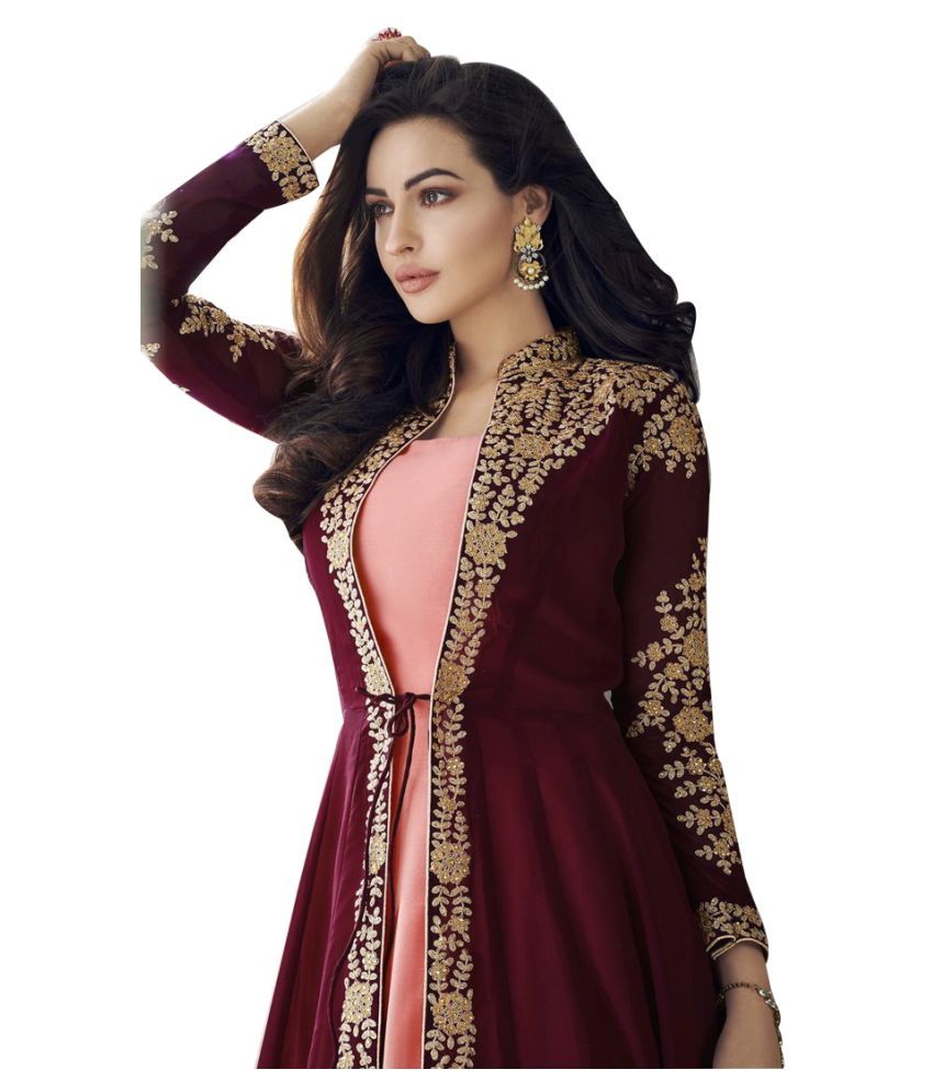 maroon ethnic gown