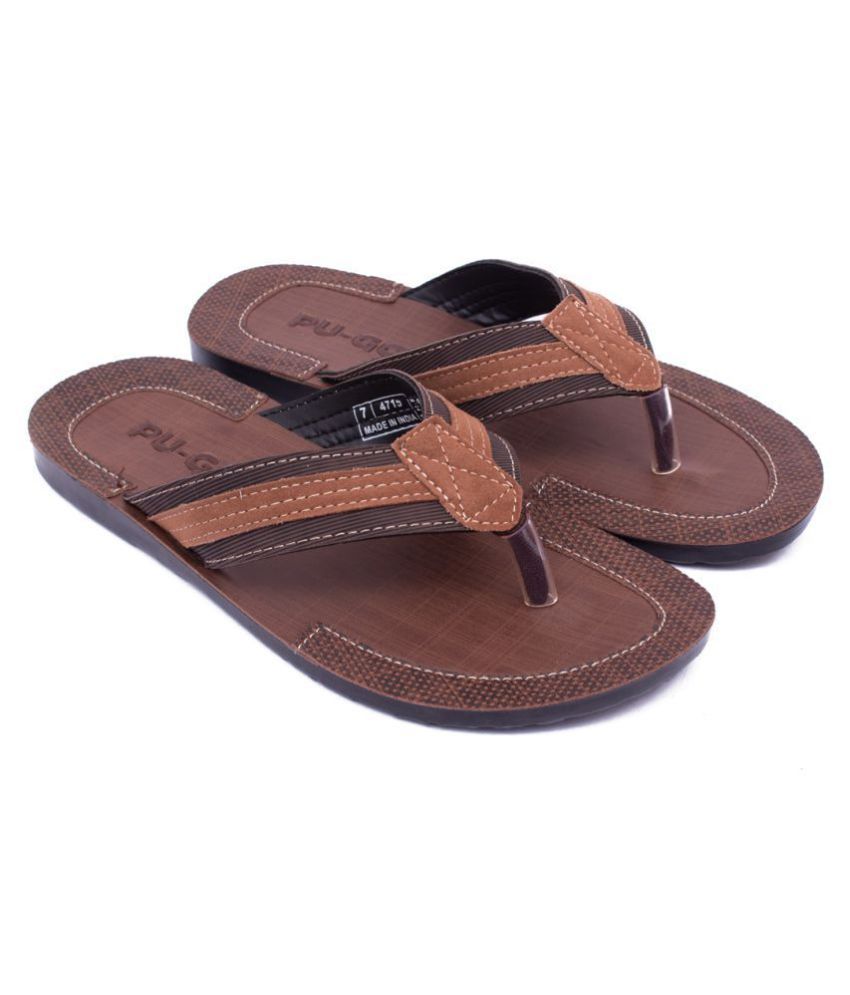     			ASIAN Brown Men's Thong Flip Flop