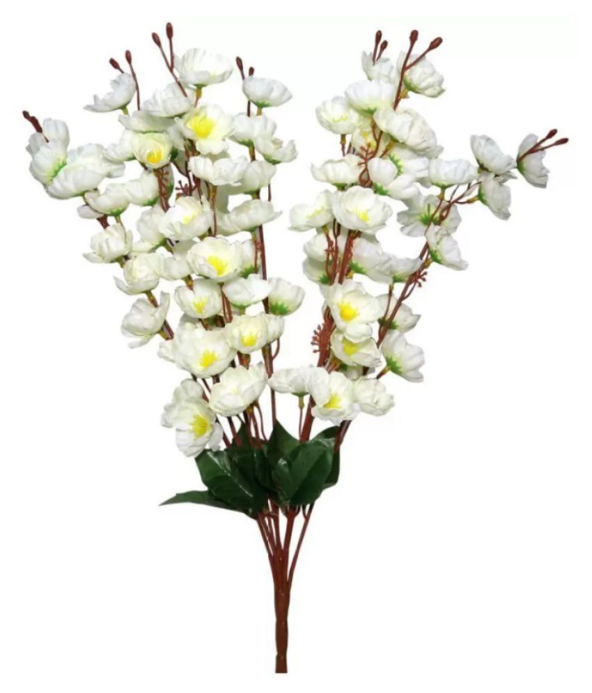     			fns store Orchids White Artificial Flowers Bunch - Pack of 1