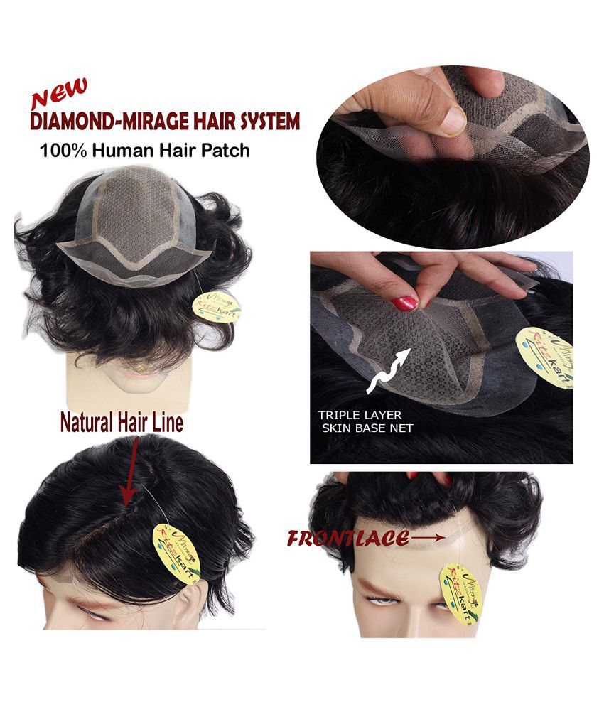 9x7human Hair Diamond Mirage Patch Triple Layer Skin Base Net