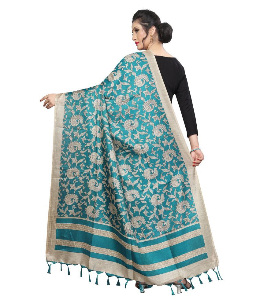 Kartavya Fashion Blue Art Silk Floral Dupatta Price in India - Buy ...