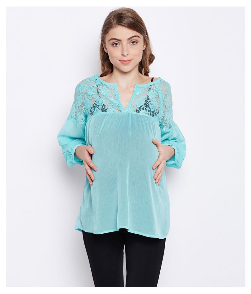     			Oxolloxo Green Polyester Maternity Tops