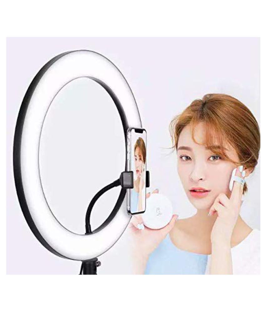 Auslese Selfie Ring Light With 3 Light Mode Metallic Tripod Stand And Cell Phone Holder Makeup