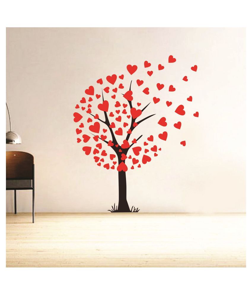     			Decor Villa TRE HEART Nature Sticker ( 73 x 58 cms )