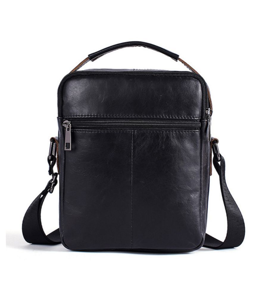 KOMTO Business Men Bag Big Capacity Leather Retro Rectangle Messenger Bag Men Casual Shoulder ...