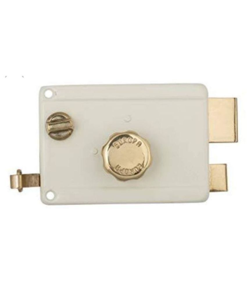 Europa 8010 Ivory Colour Night Latch Europa Locks Safety Locks Locks Main Door Locks Designer Locks Cylindrical Locks Door Locks Night Latches Rim