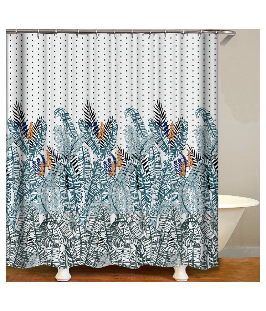 Shower Curtain Flowers Trees Print Blackout Curtains Waterproof