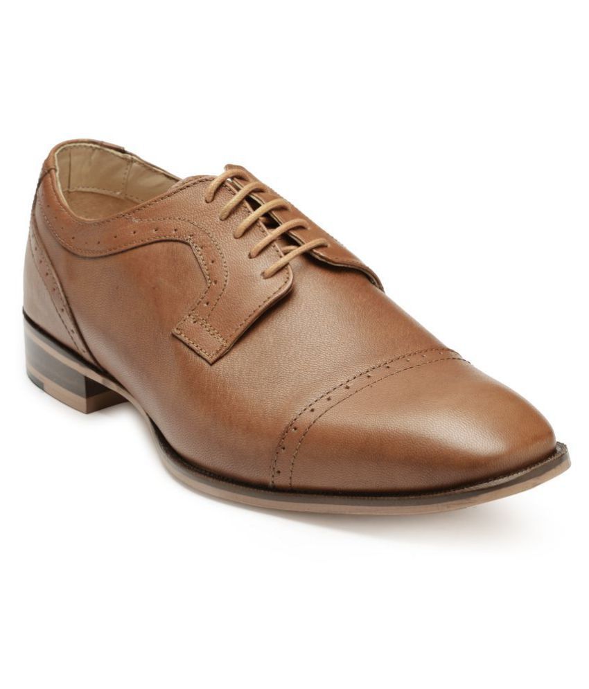 franco leone tan derby shoes