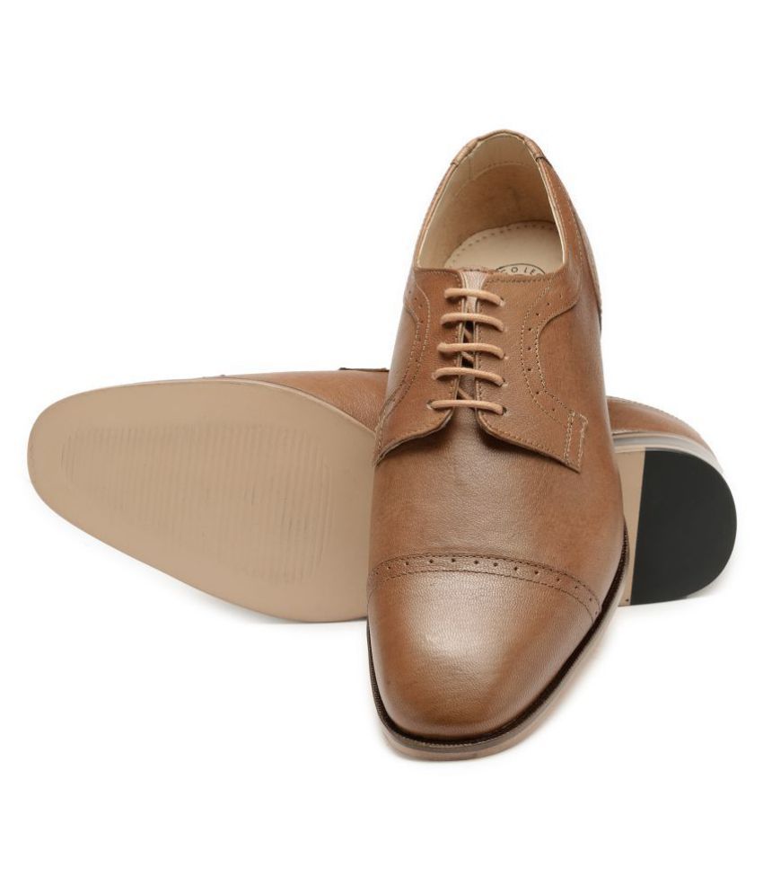 franco leone tan derby shoes