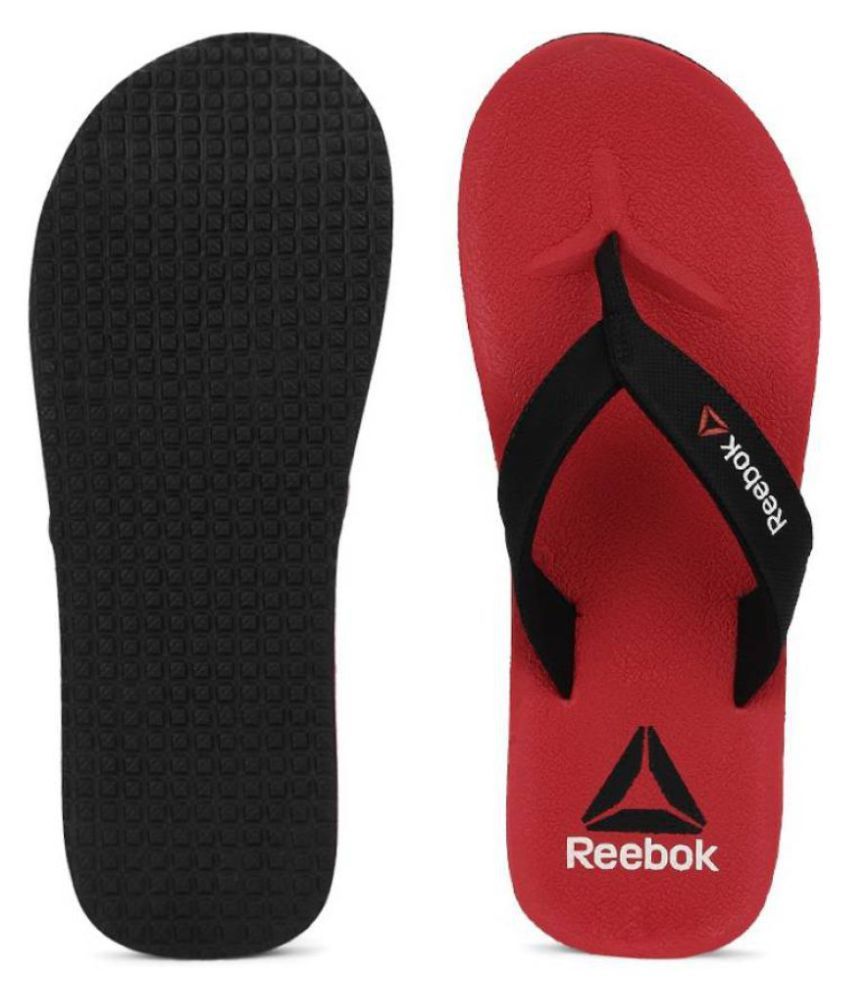 reebok flip flops black