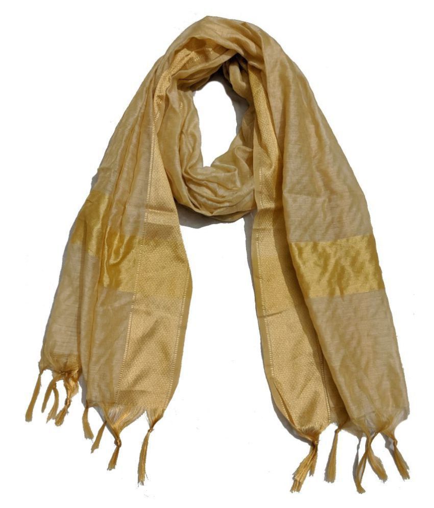 SANJH Gold Chanderi Dupatta Price in India - Buy SANJH Gold Chanderi ...