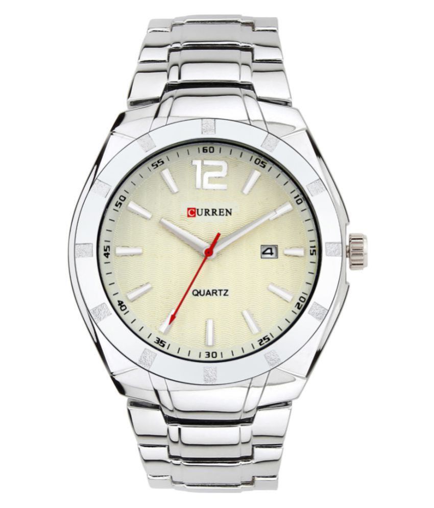 Curren 8103 PNP White Stainless Steel Analog Men #039;s Watch
