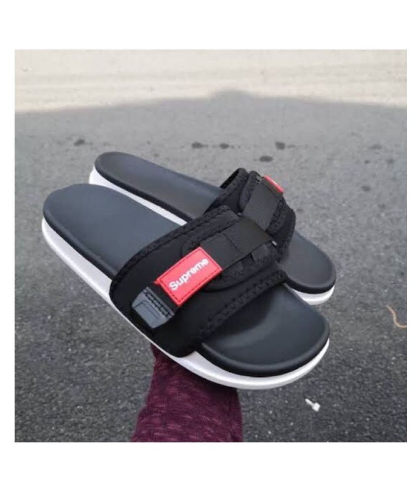 Supreme Flip Flop Black Slide Flip flop - Buy Supreme Flip Flop Black Slide Flip  flop Online at Best Prices in India on Snapdeal