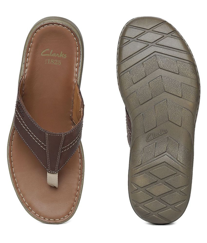Clarks Brown Leather Slippers Price in India- Buy Clarks Brown Leather Slippers Online at Snapdeal