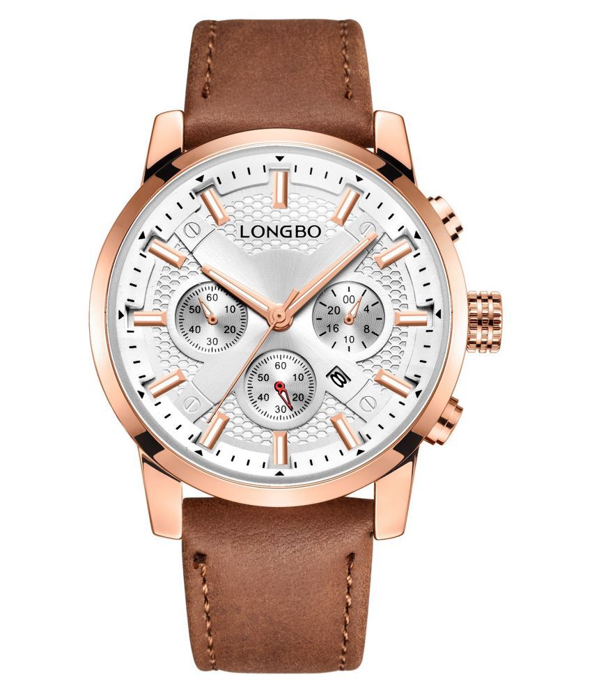 LONGBO Business Casual Leather Analog Men's Watch - Buy LONGBO Business ...