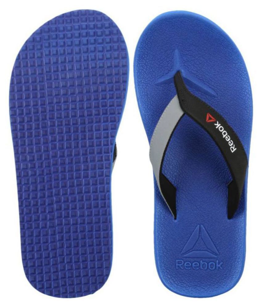 reebok slippers blue