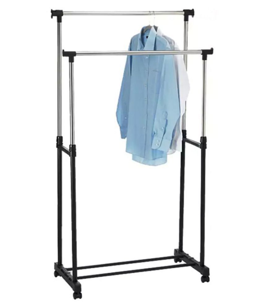 Kawachi Double Pole Telescopic Laundry Hanger Cloth Drying Stand: Buy ...