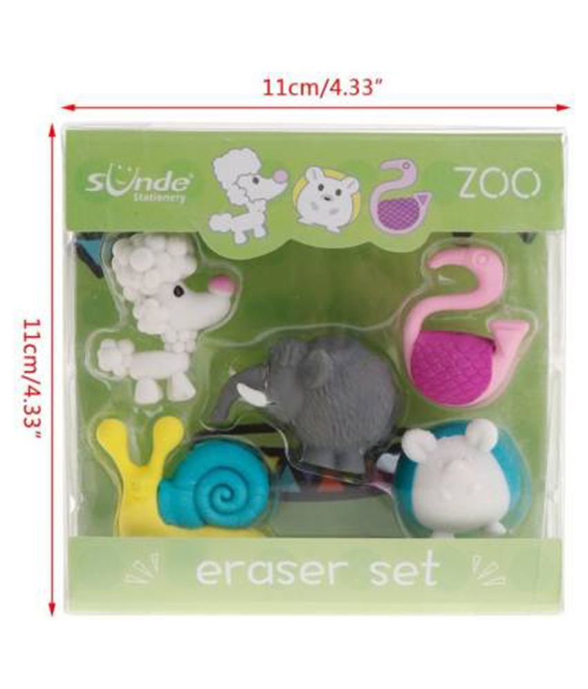Animal Shaped Eraser Set of 5 NonToxic Eraser Buy Online at Best