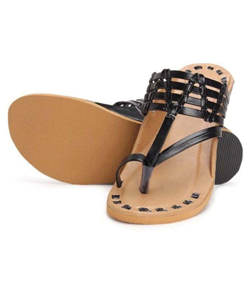 Grow Black Kolhapuri Chappal - Buy Grow Black Kolhapuri Chappal Online at Best Prices in India 