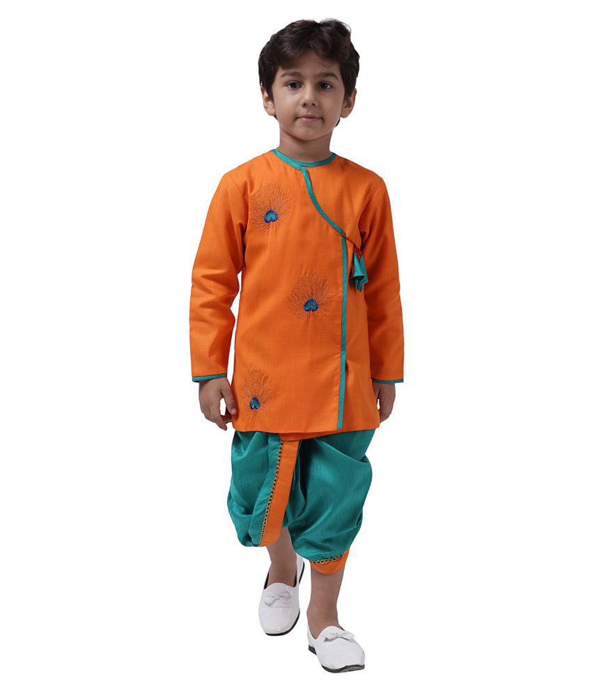     			Ahhaaaa Kids Ethnic Festive and Party Wear Cotton Kurta and Dhoti Pant Set for Baby boys