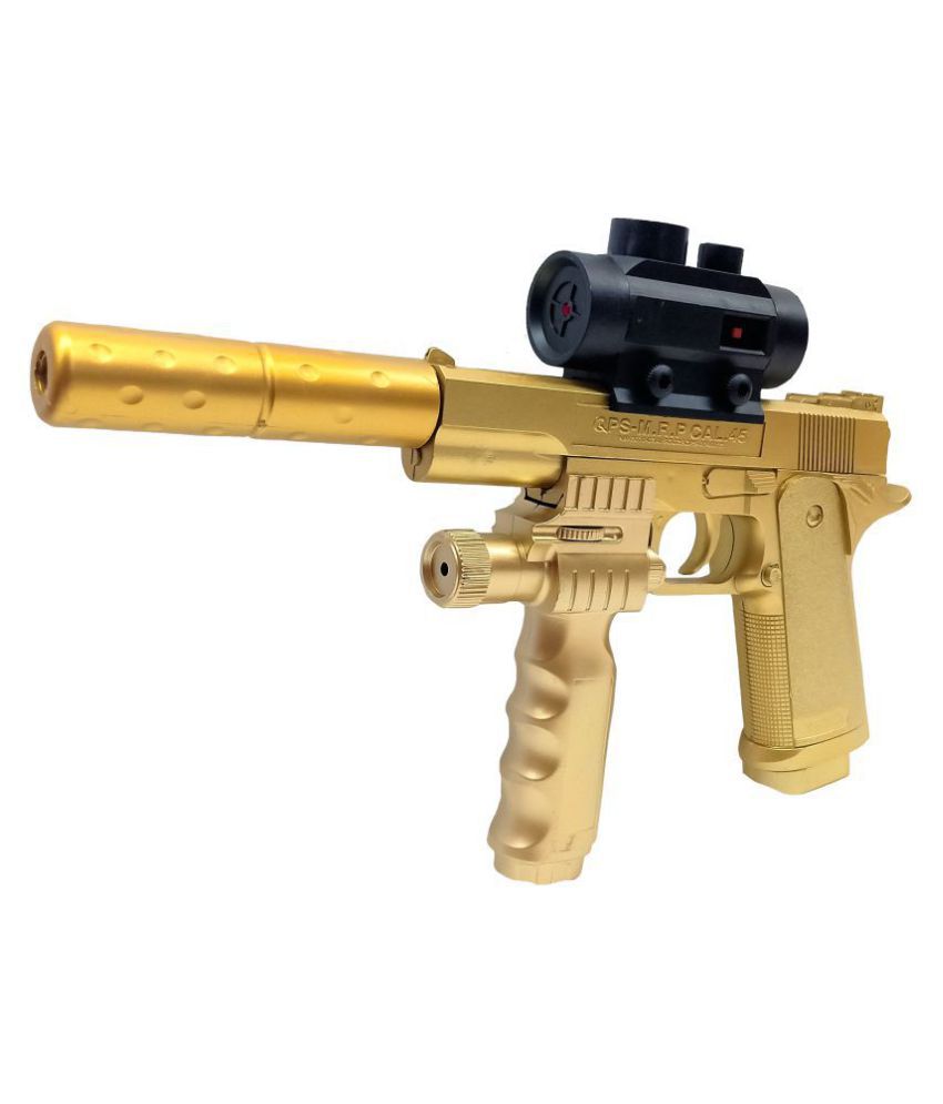 Darling Toys Gold Edition Pistol Mouser Toy Gun With Extra 100 Plastic 