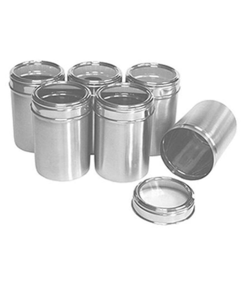     			Dynore 480,750,950,1250ml Steel Food Container Set of 6 1500 mL