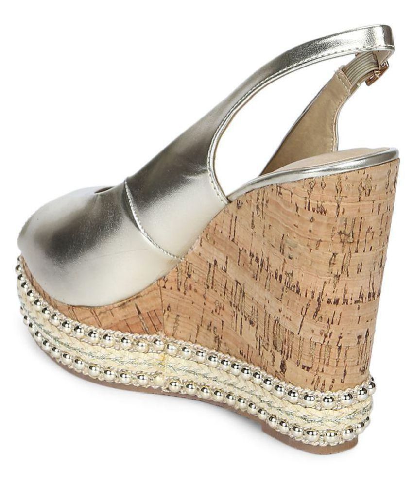 Truffle Collection Gold Wedges Heels Price in India Buy Truffle