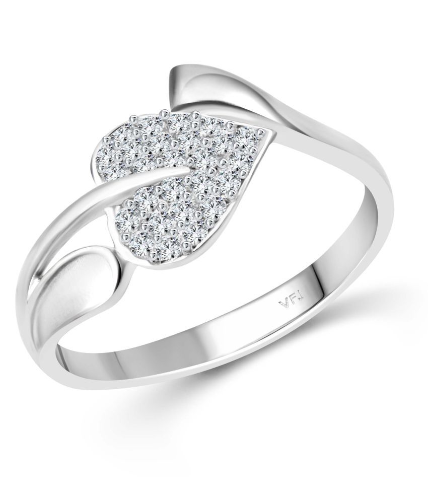    			Vighnaharta Filled Heart CZ Rhodium Plated Alloy Ring for Women and Girls-[VFJ1504FRR10]