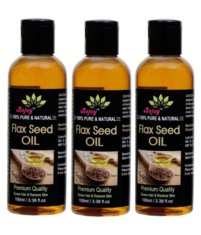     			BEJOY 100% Pure And Natural Flaxseed  Hair Oil 300 mL Pack of 3