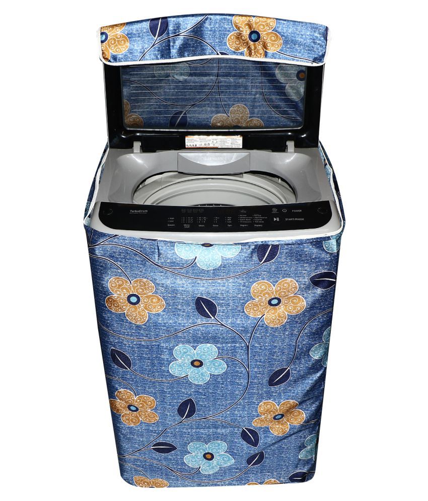     			E-Retailer Single Polyester Blue Washing Machine Cover for Universal 7 kg Top Load