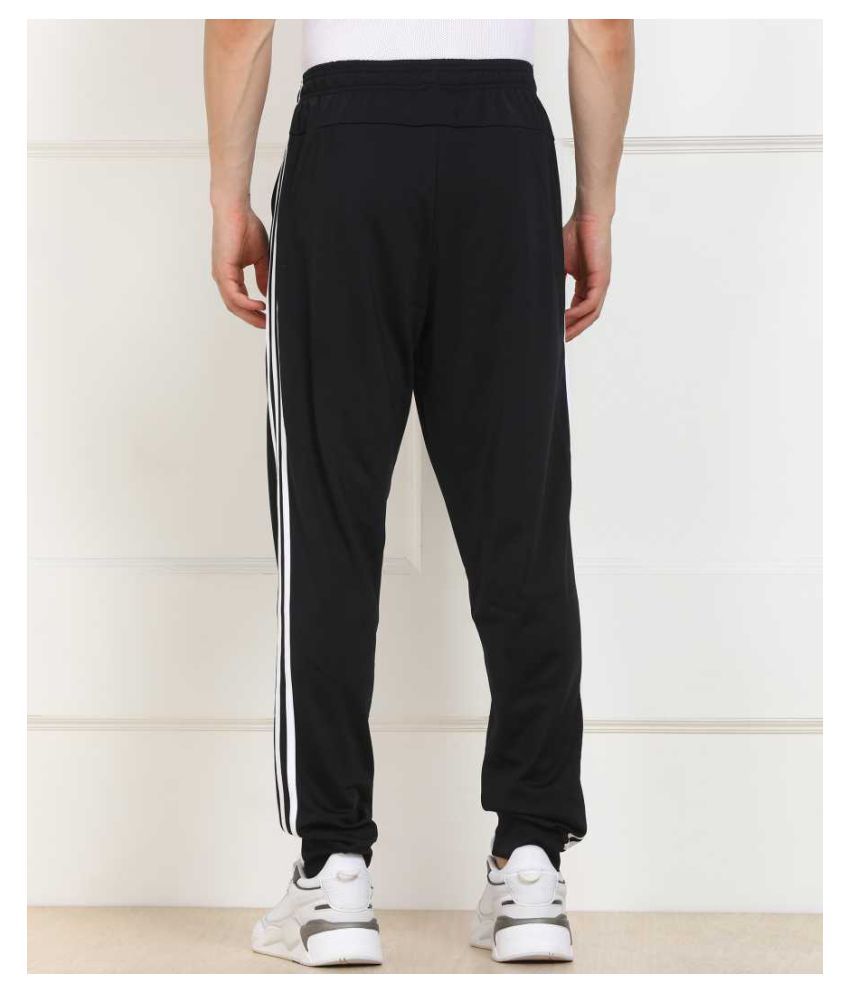 adidas black polyester lycra trackpants