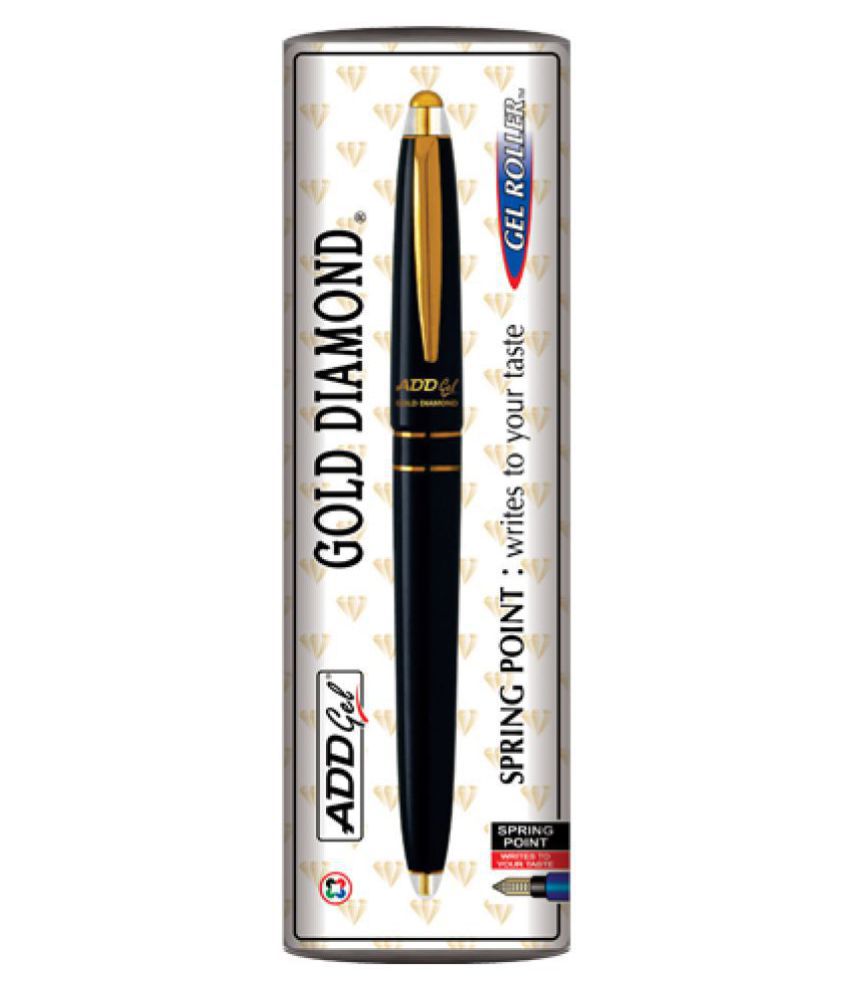     			Add Gel Combo Offer Pack Of 3 Pen Gold Diamond - Sliver Diamond - Roll tech Gel Roller Pen - Black