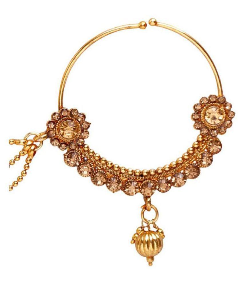 DIMA Cubic Zirconia Goldplated Brass Nose Ring Buy DIMA Cubic