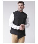 Hangup Black Cotton Blend Nehru Jacket