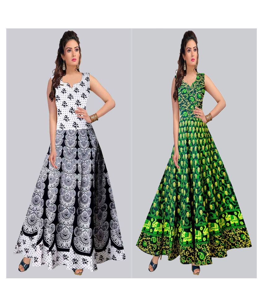     			Rangun Cotton Multi Color A- line Dress