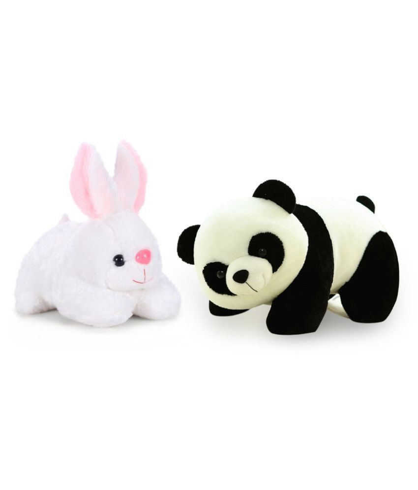     			Tickles Soft White Rabbit White Cute Panda Plush Animal Soft Stuffed for Kids (Color:White & Black Size:26 cm)