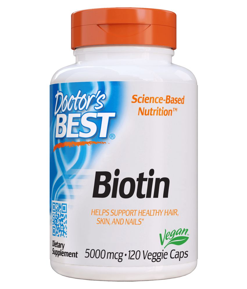 doctor s best biotin supplement 5 000 mcg 120 no s vitamins capsule