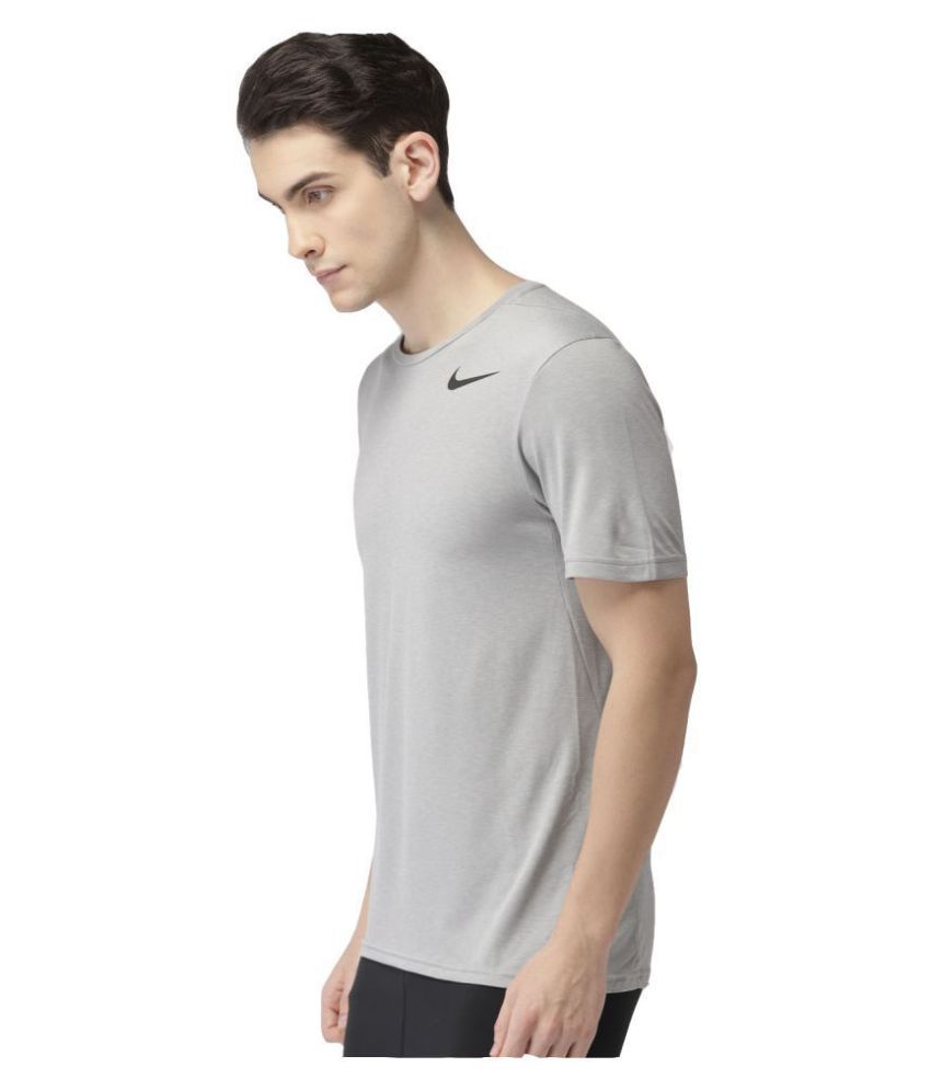 Nike Grey Polyester Lycra T-Shirt - Buy 