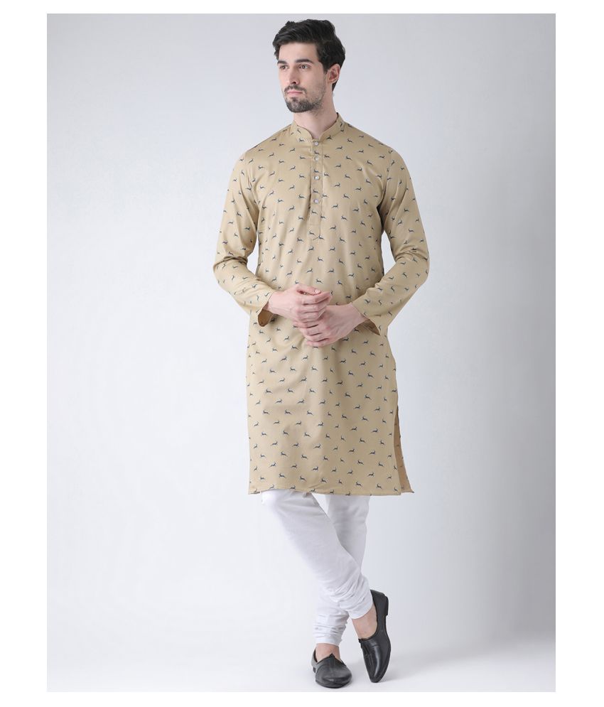     			Deyann Brown Cotton Kurta Pyjama Set