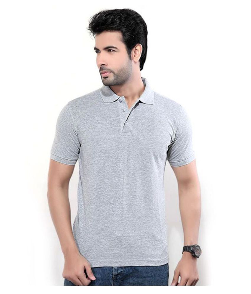     			KETEX Polyester Cotton Grey Plain Polo T Shirt